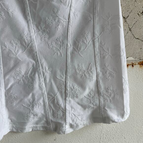 Arianne Tank Top White Lace Trim Embroidered Cami Romantic Y2K Corset Women's M - Picture 3 of 8